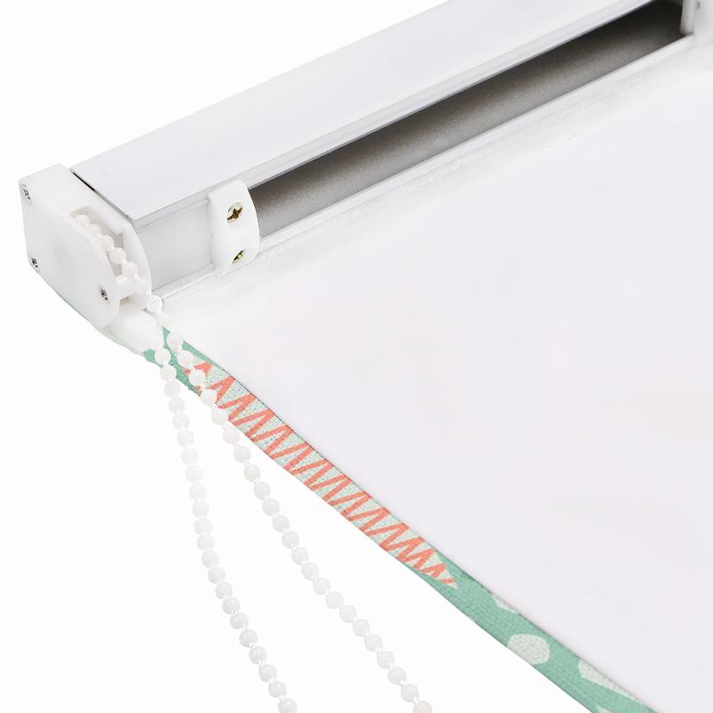 ADELINE Geometric Print Polyester Linen Roman Shade