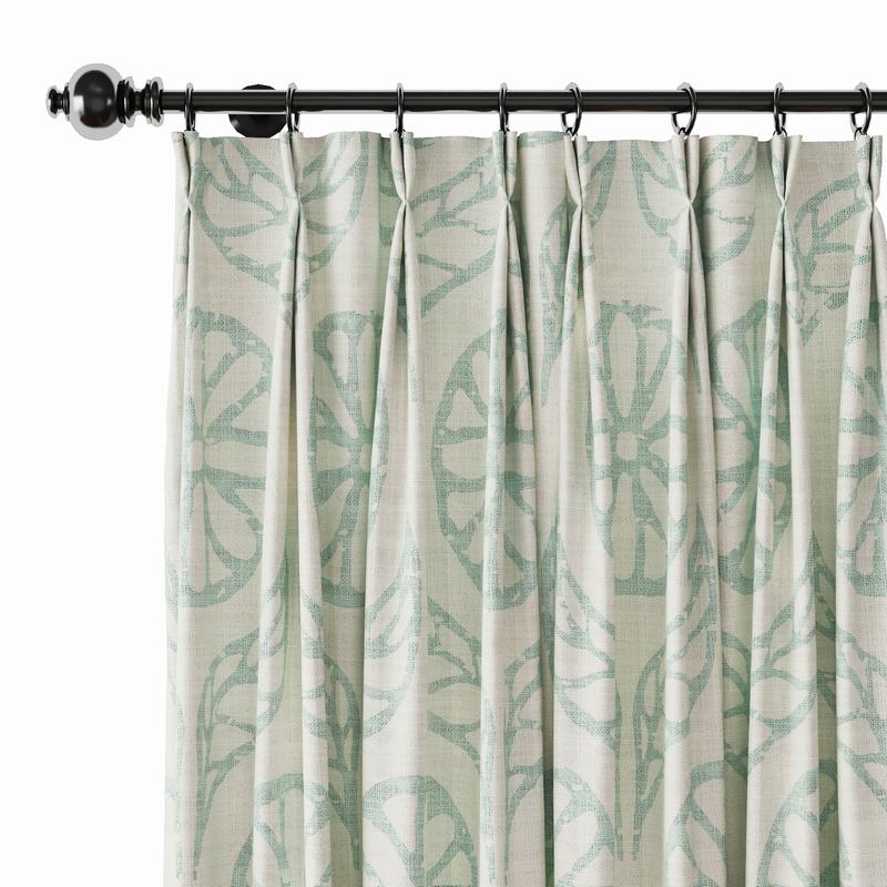 Nature Print Polyester Linen Curtain Drapery CASHMERE