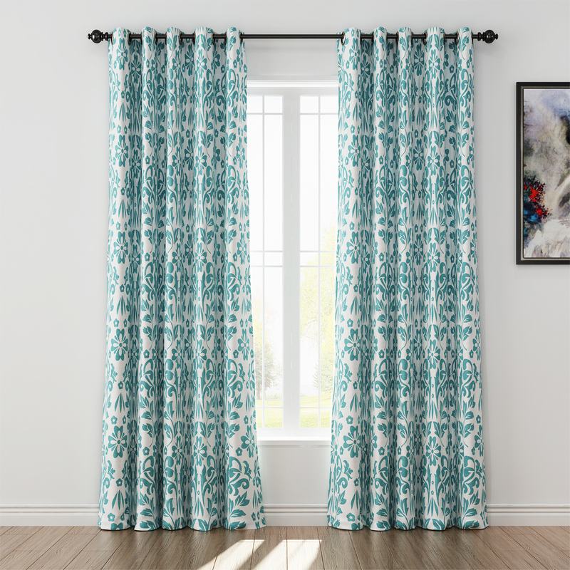 Nature Print Polyester Linen Curtain Drapery ARLO
