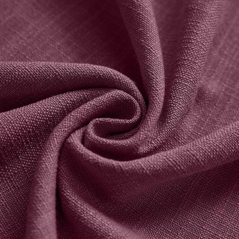 CUSTOM Liz Plum Polyester Linen Curtain Drapery with Lined