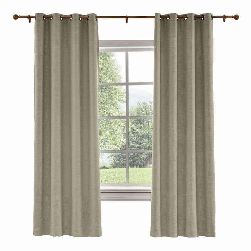 CUSTOM Liz Dim Gray Polyester Linen Curtain Drapery with Lined