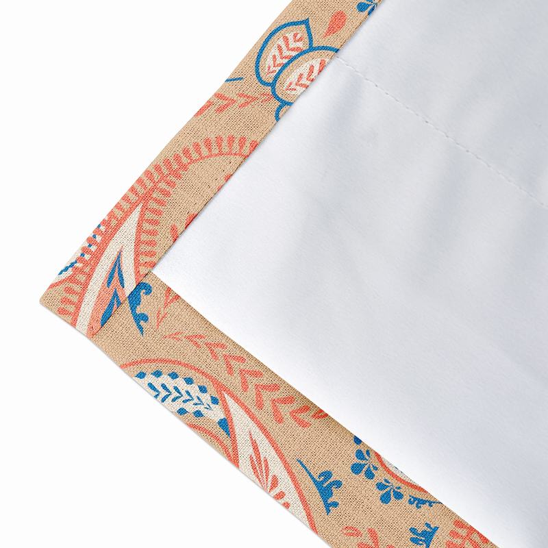 Paisley Curtain Polyester Linen Curtain Drapery with Privacy Blackout Thermal Lining ANITA