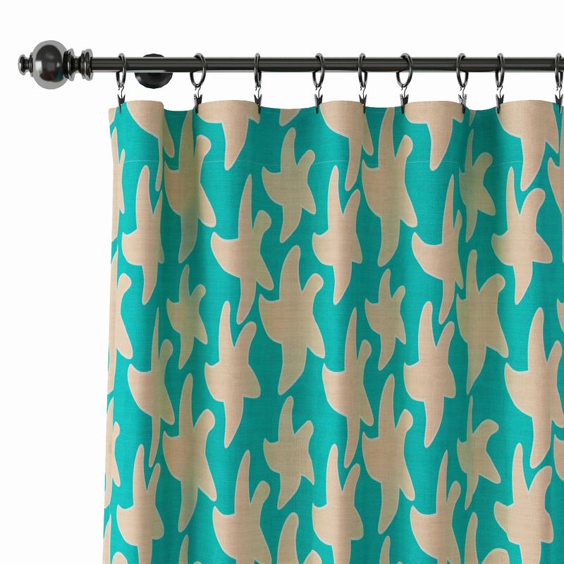 Abstract Print Polyester Linen Curtain Drapery JUEYE