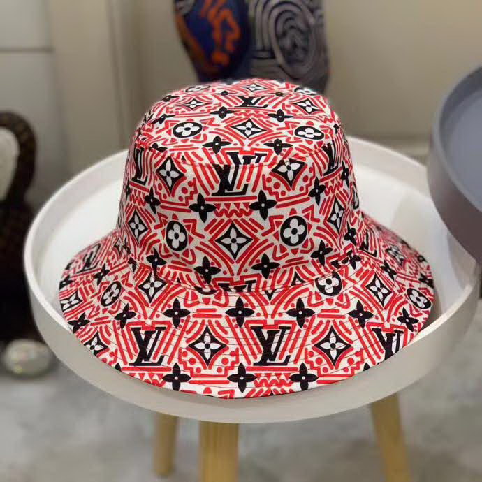 20冬季最新专柜款-路易威登LV2020火爆新款渔夫帽，双面定制！1:1开模订制，原版印花面料+老花皮