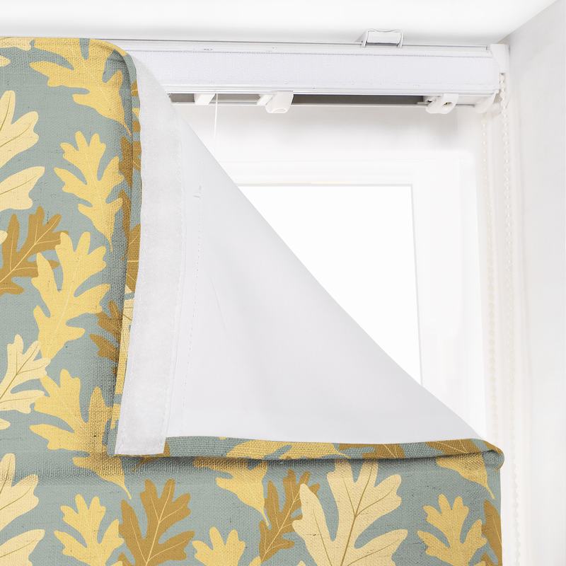 PHOEBE Leaf Print Polyester Linen Room Darkening Roman Shade