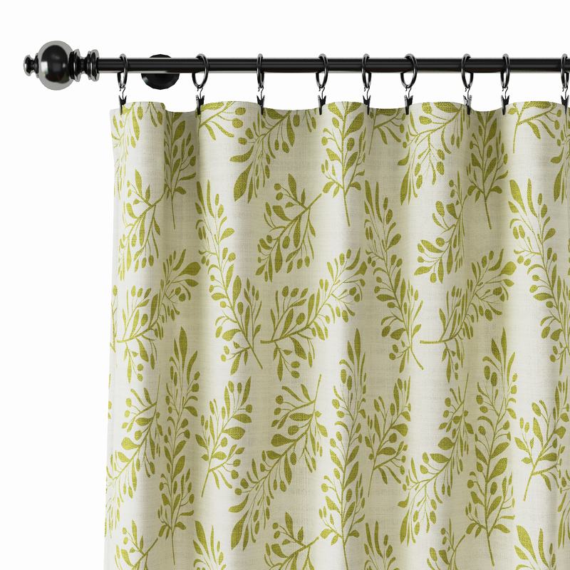 Nature Print Polyester Linen Curtain Drapery JASPER