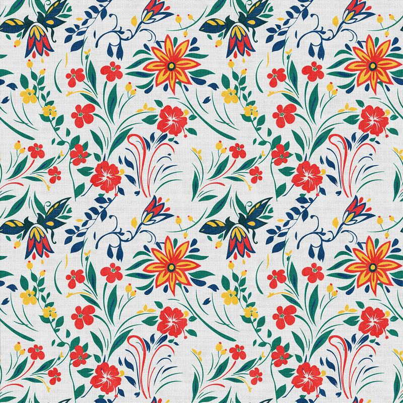 Floral Print Polyester Linen Curtain Drapery JAYDEN