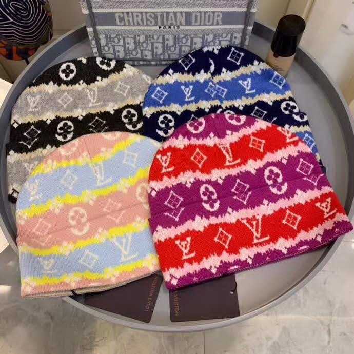20冬季最新专柜款-路易威登LV羊毛毛线帽，定制羊毛，帅气朋克风超酷时尚街头风
