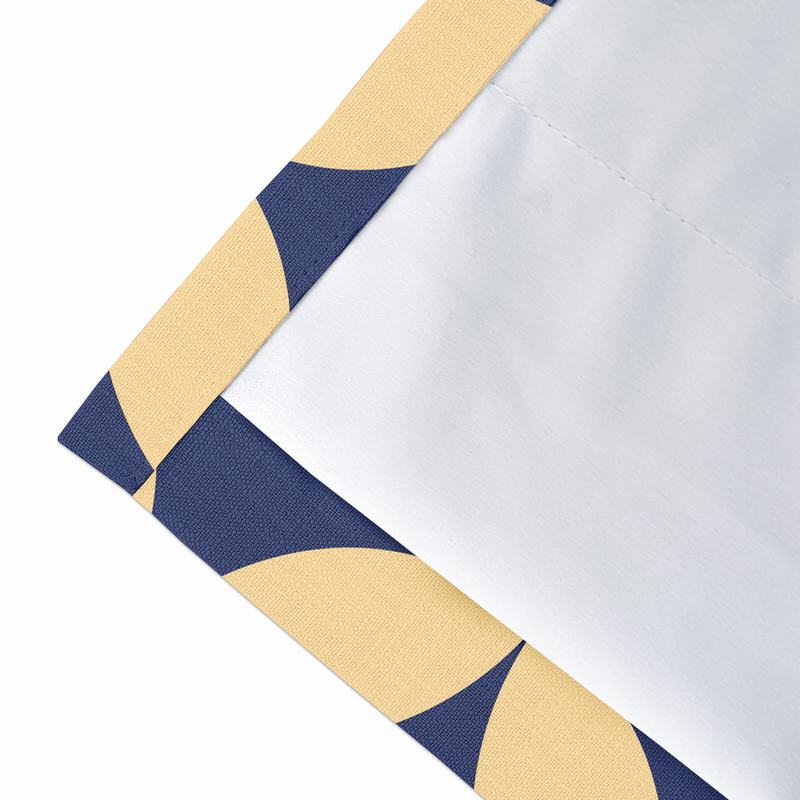 Geometric Print Polyester Linen Curtain Drapery with Privacy Blackout Thermal Lining BEATA