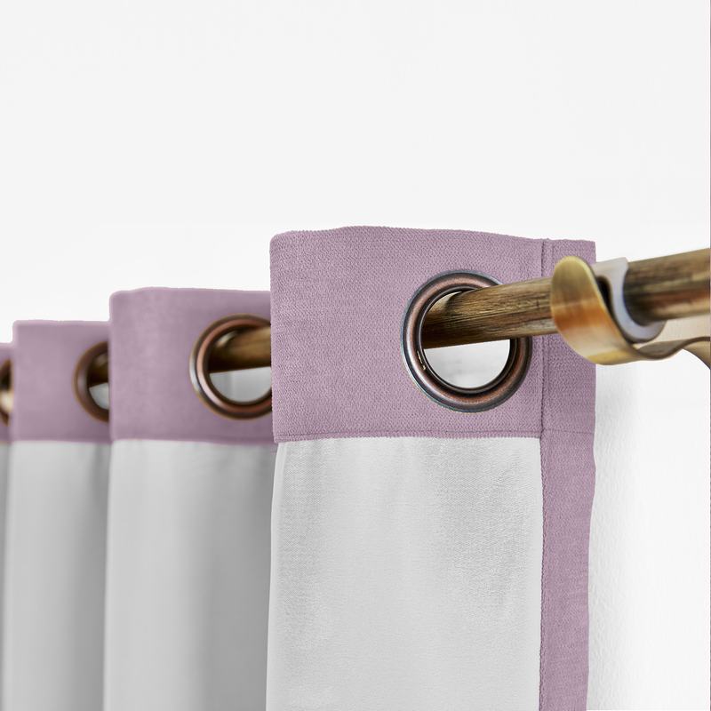 CUSTOM Kante Lavender Polyester Cotton Drapery With Lining Curtains