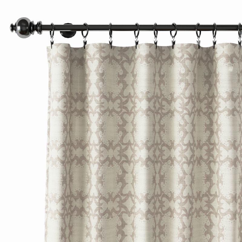 Geometric Print Polyester Linen Curtain Drapery SUMA