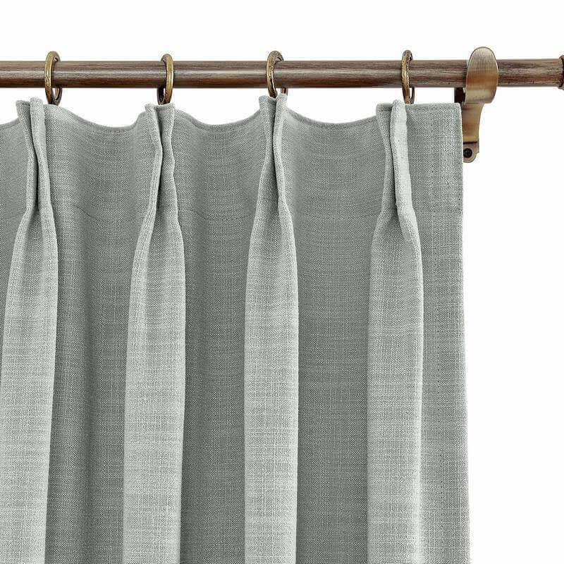 CUSTOM Liz Sand White Polyester Linen Curtain Drapery with Lined