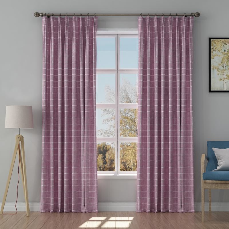 Solid Jacquard Diamond Curtain Drapery IMOGEN