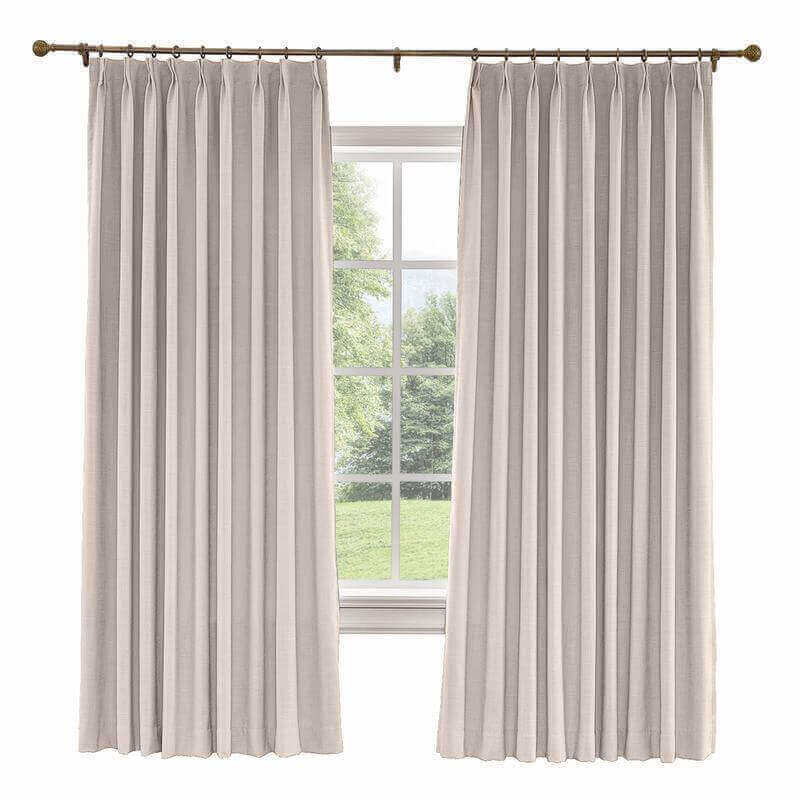 CUSTOM Liz Pink Lemonade Polyester Linen Curtain Drapery with Lined