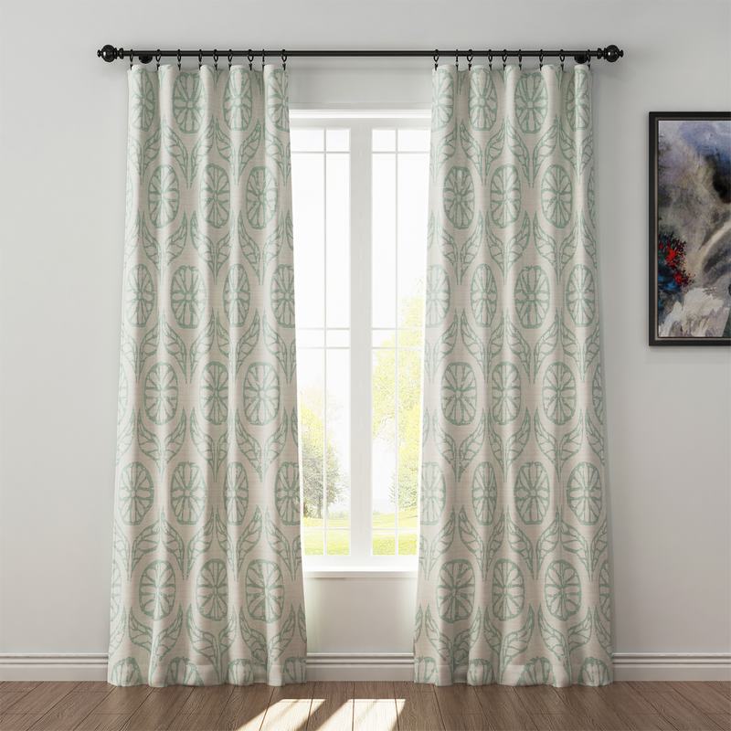 Nature Print Polyester Linen Curtain Drapery CASHMERE
