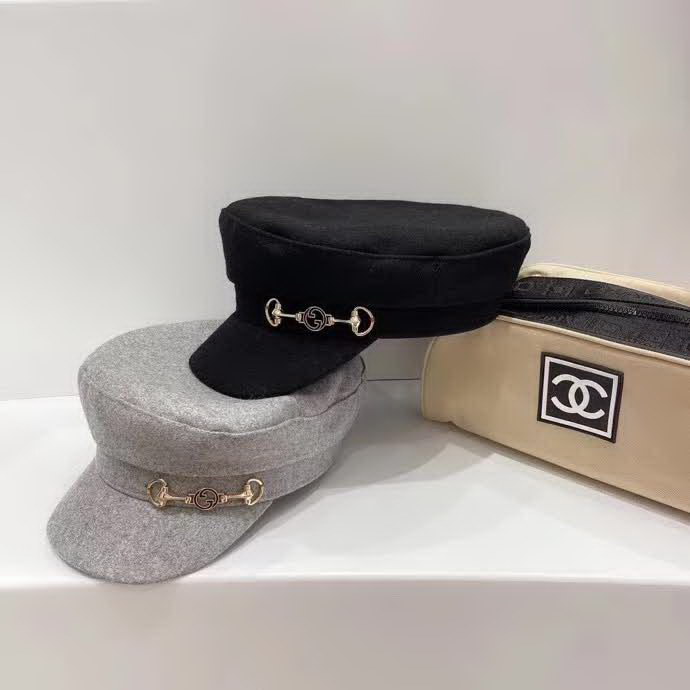 20冬季最新专柜款-古驰Gucci锁扣羊毛呢子军帽，简约轻奢大牌风，简约百搭气质款，保暖凹造型必备单品！