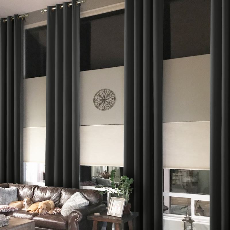 Extra Long Loft Drape Thermal Insulated Blackout Curtain Heavy Weight PAZ