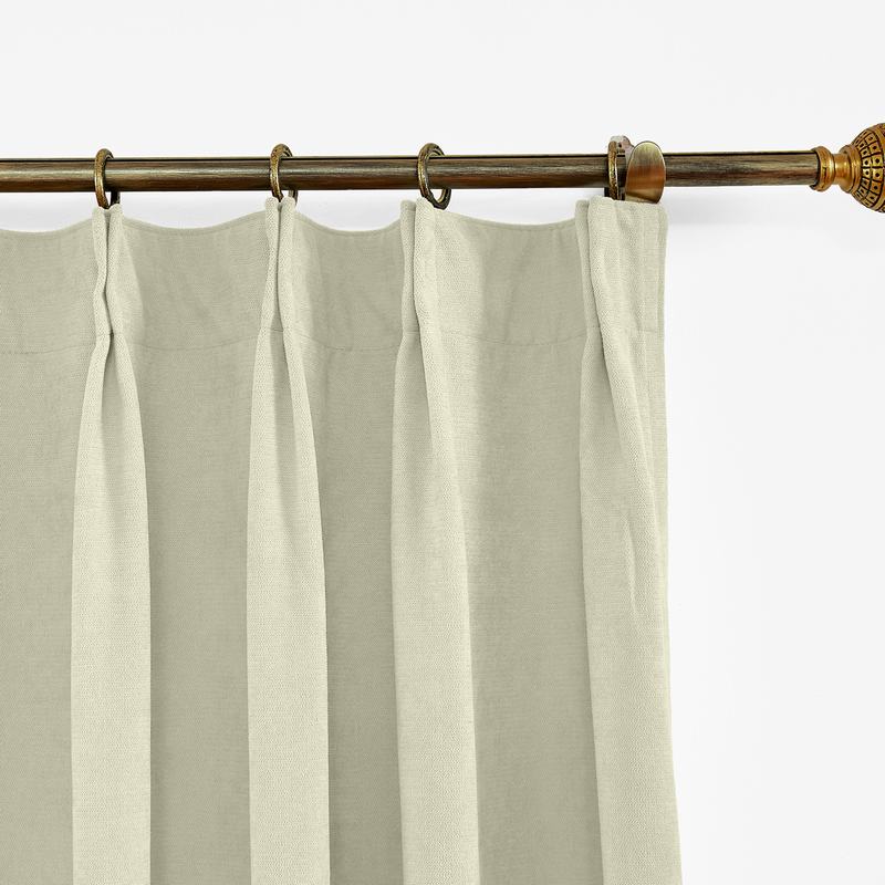 CUSTOM Kante Beige Polyester Cotton Drapery With Lining Curtains