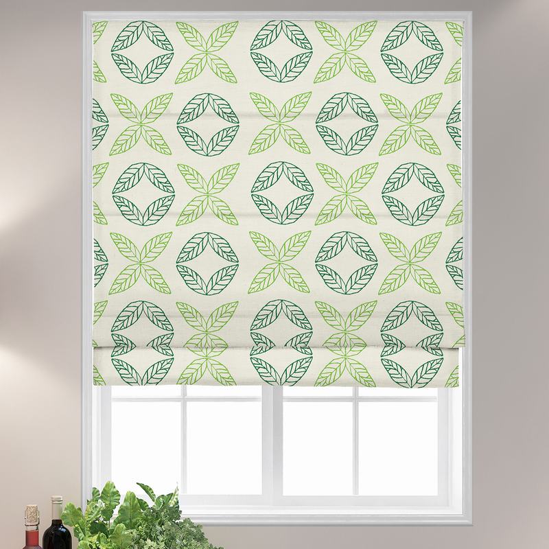 TUSCANY Nature Print Polyester Linen Roman Shade