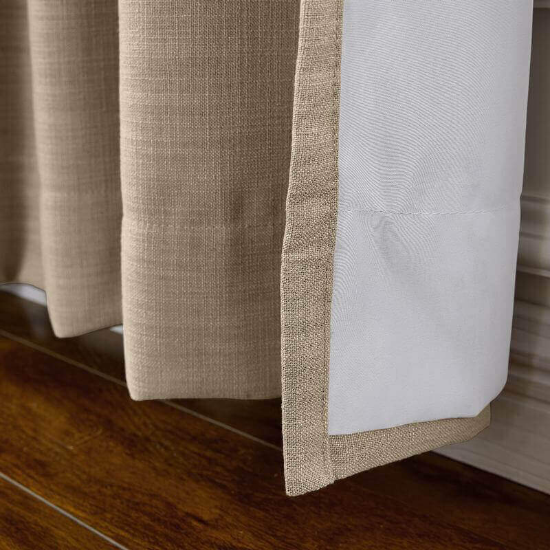 CUSTOM Liz Rosy Brown Polyester Linen Curtain Drapery with Lined