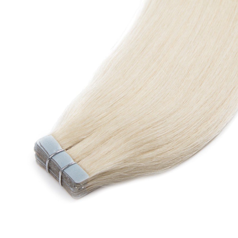 20pcs 50g Straight Tape In Hair Extensions #60 Platium Blonde
