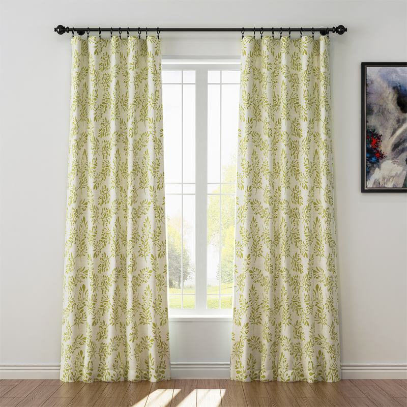Nature Print Polyester Linen Curtain Drapery JASPER