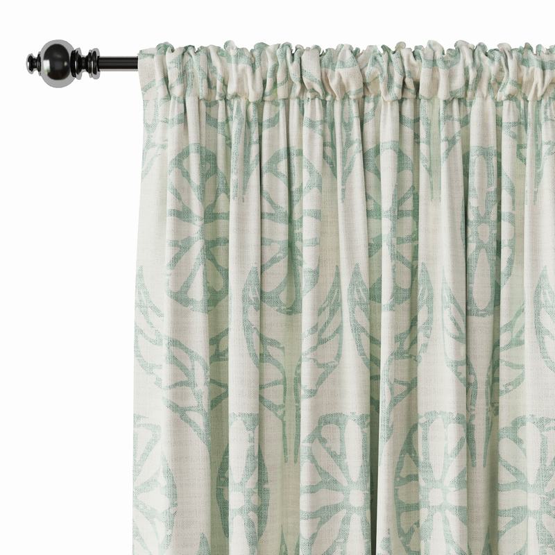 Nature Print Polyester Linen Curtain Drapery CASHMERE