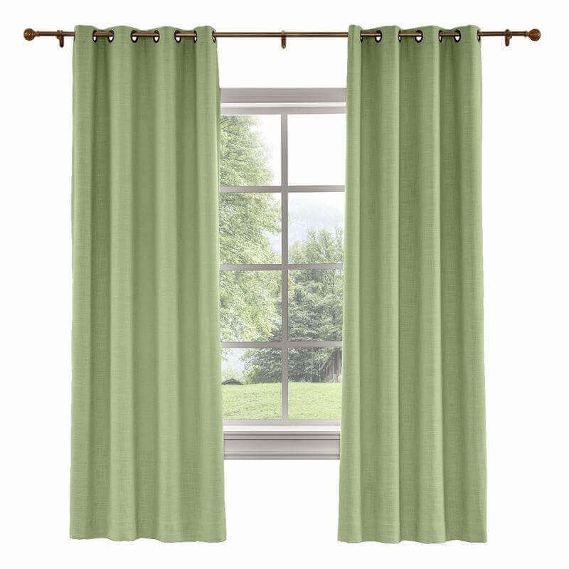 CUSTOM Liz Olive Polyester Linen Curtain Drapery with Lined
