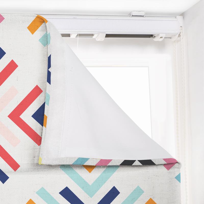 ARAV Geometric Print Polyester Linen Room Darkening Roman Shade