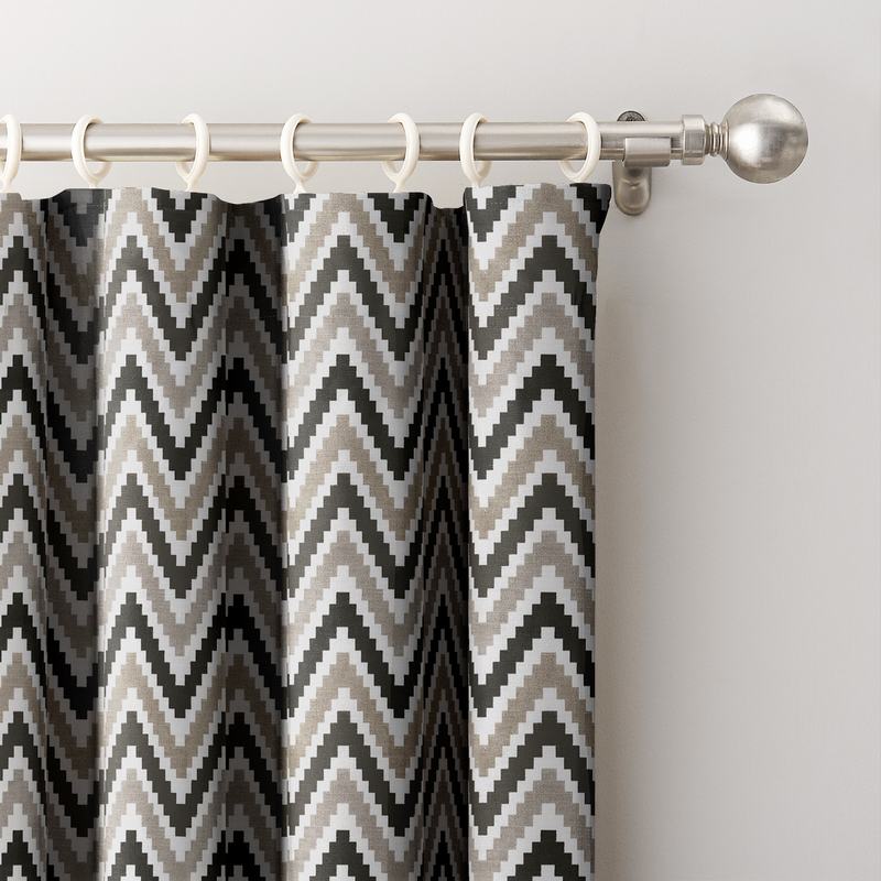 Chevon Zigzag Print Polyester Cotton Curtain ADA