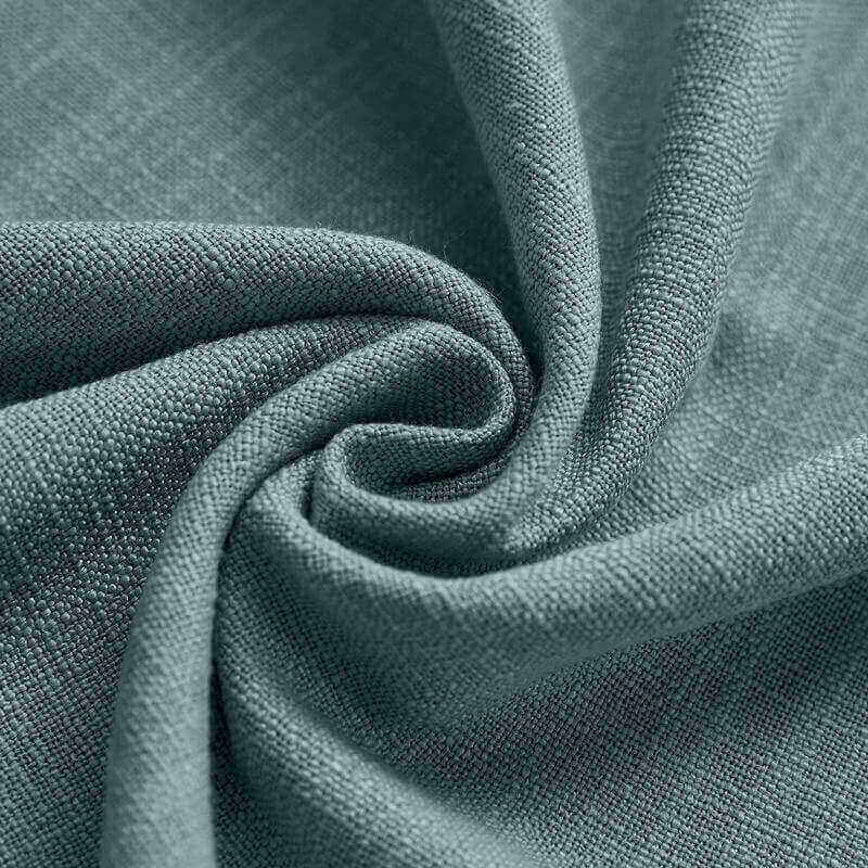 CUSTOM Liz Blue Grey Polyester Linen Window Curtain Drapery with Lined