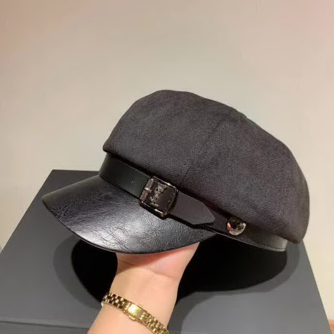 20冬季最新专柜款-圣罗兰ysl新款八角帽南瓜帽，Pu帽檐搭衣必备鸭舌帽