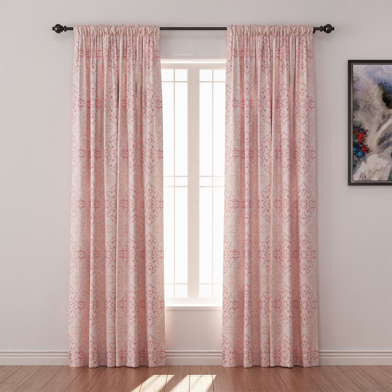 Geometric Print Polyester Linen Curtain Drapery KRISTINE