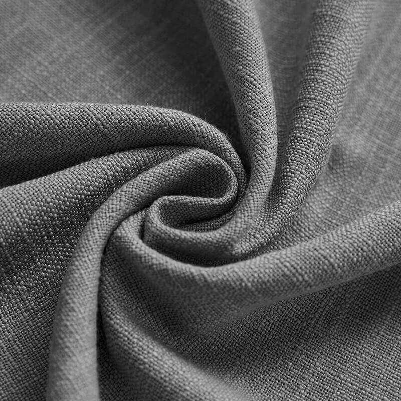 CUSTOM Liz Carbon Grey Polyester Linen Window Curtain Drapery with Lined