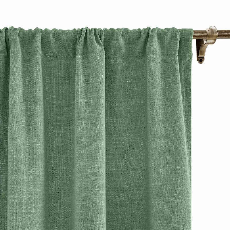 CUSTOM Liz Pale Turquoise Polyester Linen Curtain Drapery with Lined