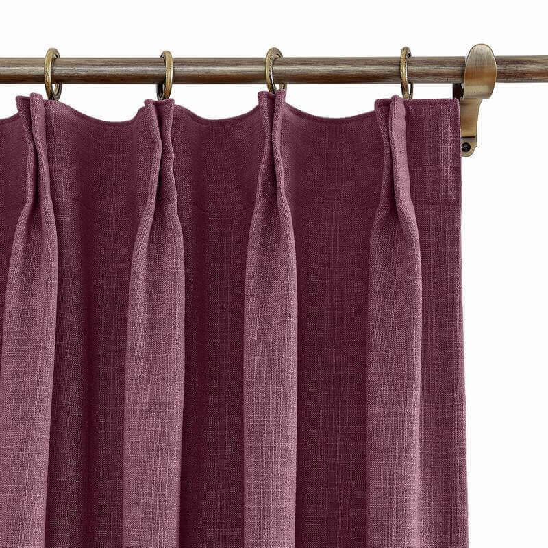 CUSTOM Liz Plum Polyester Linen Curtain Drapery with Lined