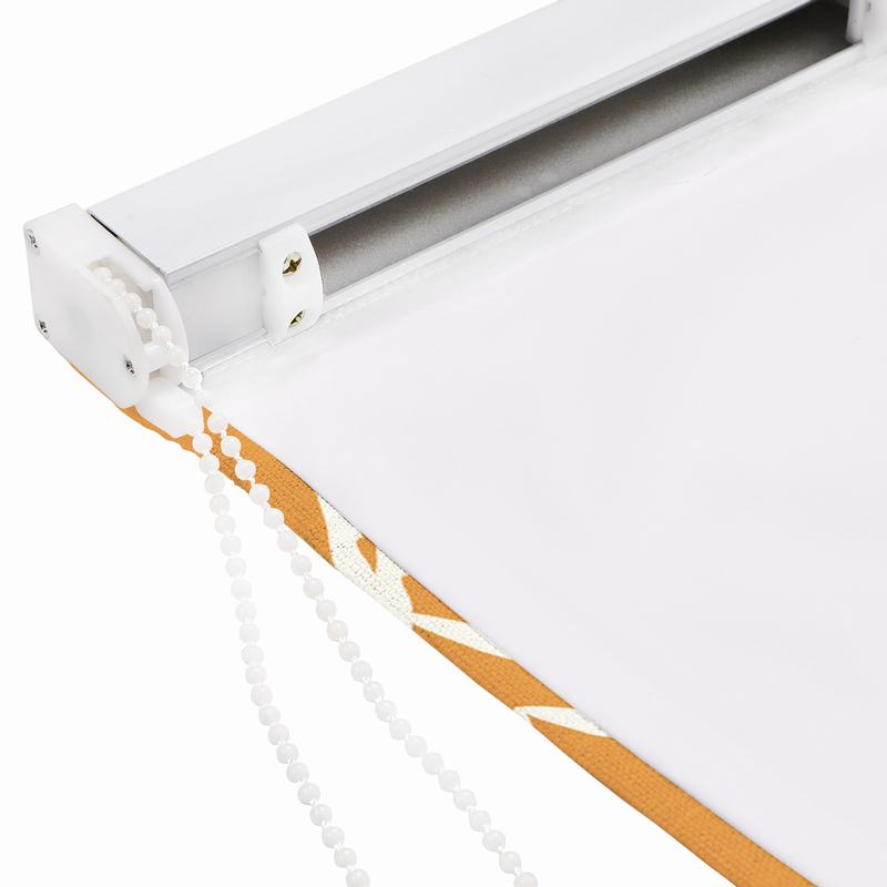 LEO Geometric Print Polyester Linen Room Darkening Roman Shade