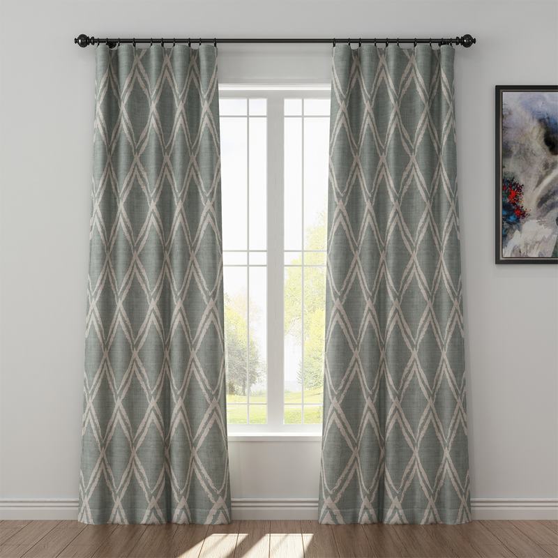 Geometic Print Polyester Linen Curtain Drapery ABSTRACT