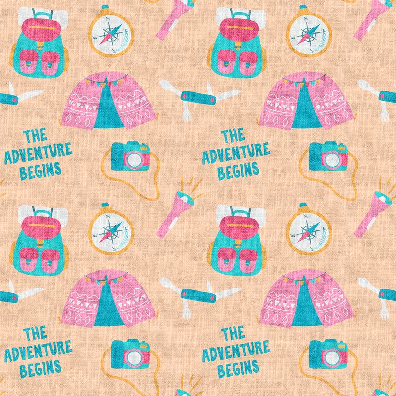 Kids Print Polyester Linen Curtain Drapery SILAS