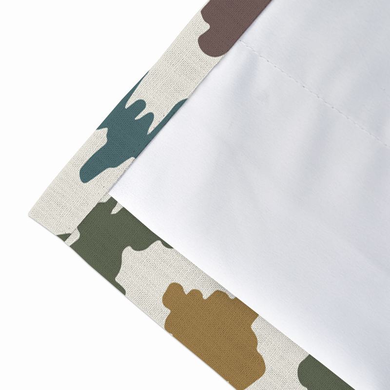 Abstract Print Polyester Linen Curtain Drapery ARYAN