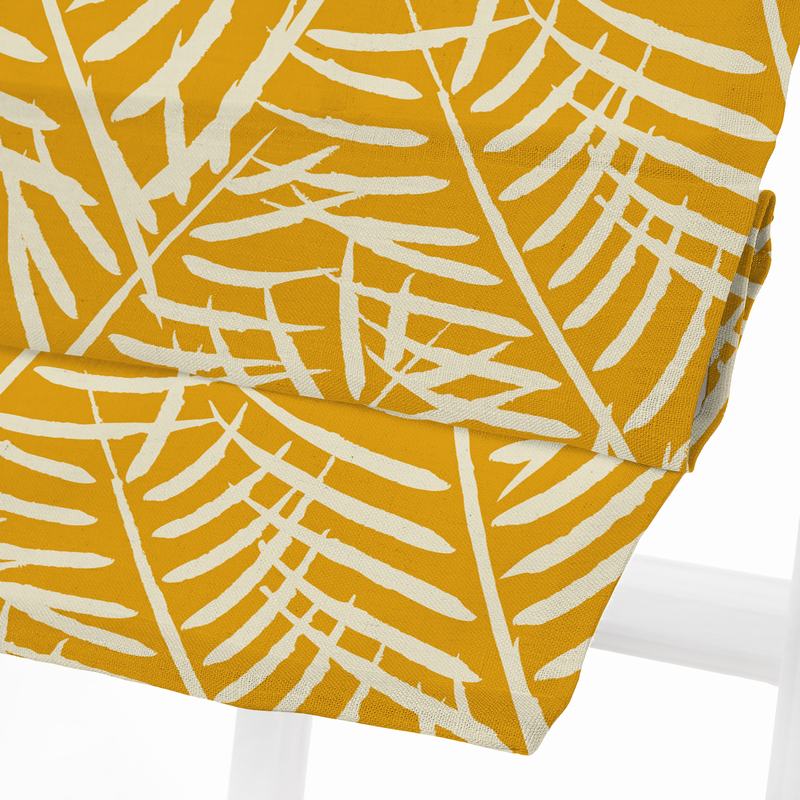 CANDICE Nature Print Polyester Linen Roman Shade