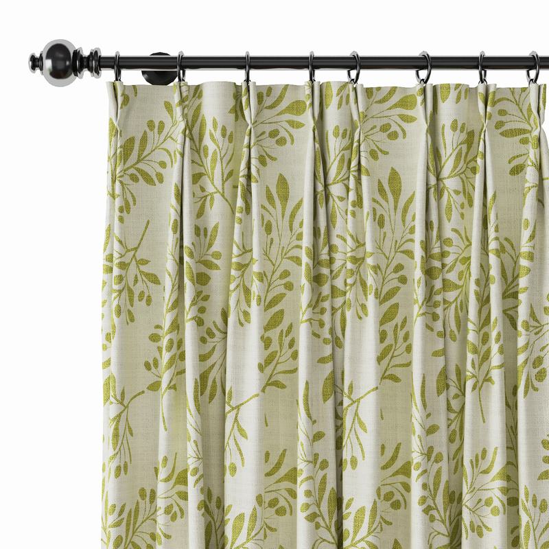 Nature Print Polyester Linen Curtain Drapery JASPER