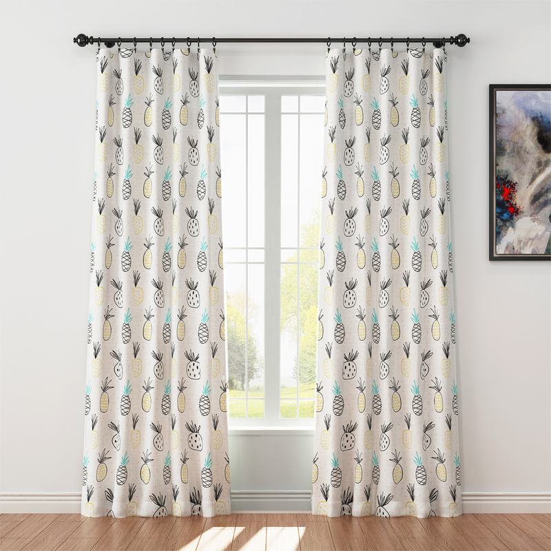Spring Print Polyester Linen Curtain Drapery OILPAINTING