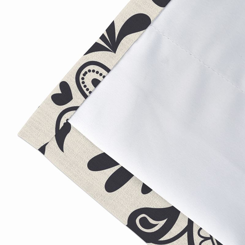 Paisley Print Polyester Linen Curtain Drapery IRIS