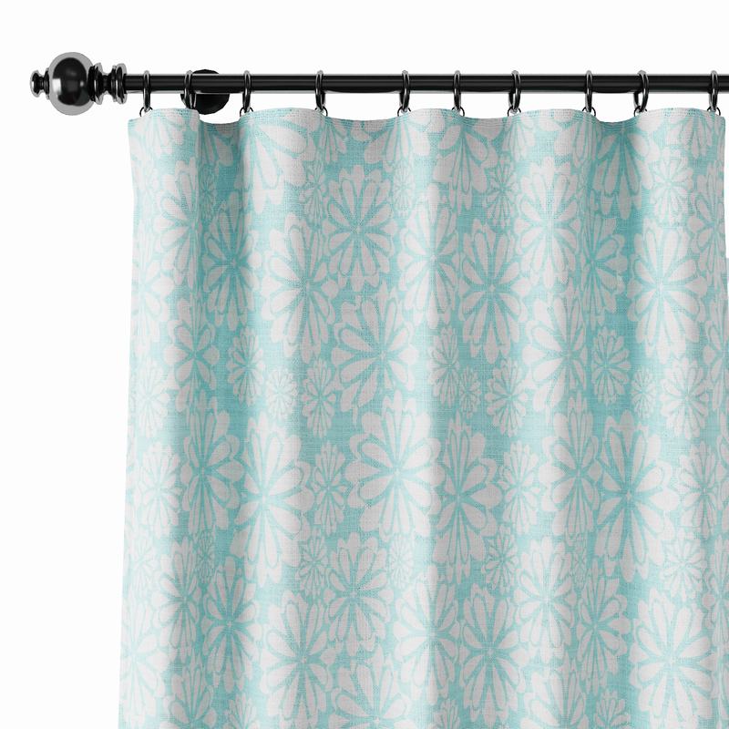 Geometric Print Polyester Linen Curtain Drapery CROWN
