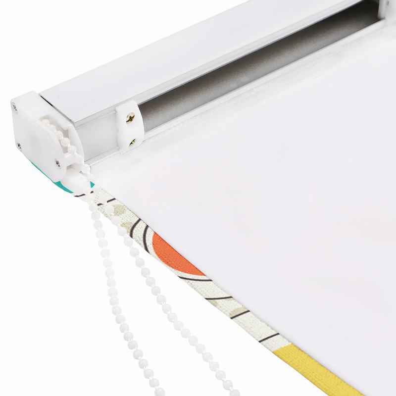 OLIVER Abstract Print Polyester Linen Room Darkening Roman Shade