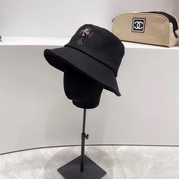 20冬季最新专柜款-ChromeHearts20秋冬新款羊毛呢子皮标十字架，个性街头朋克风，神秘复古十字架，帅气！帽型超正！精品刺绣皮边，妥妥的高级风！