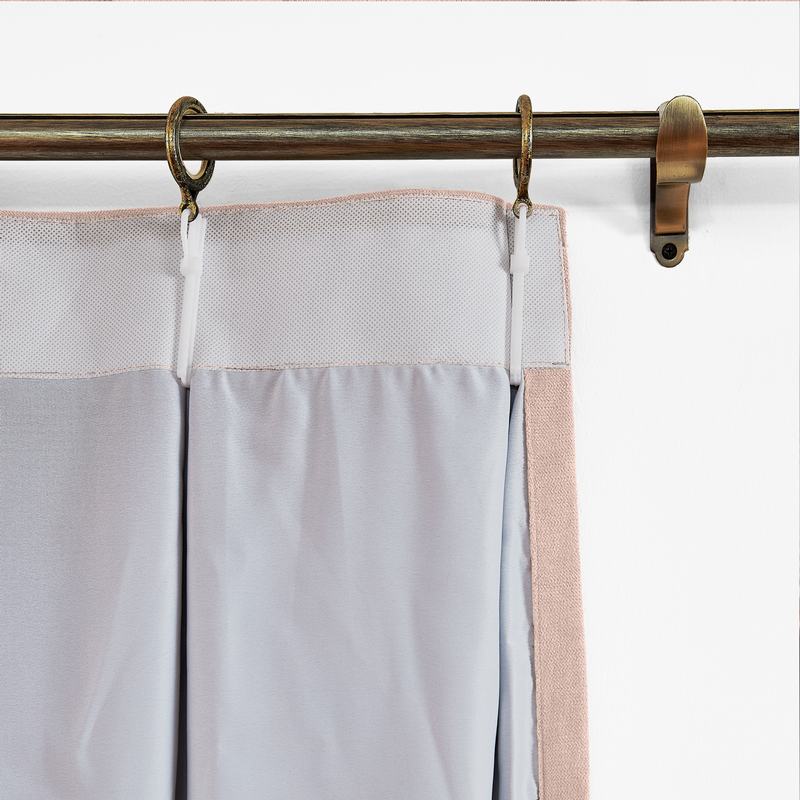 CUSTOM Kante Baby Pink Polyester Cotton Drapery With Lining Curtains