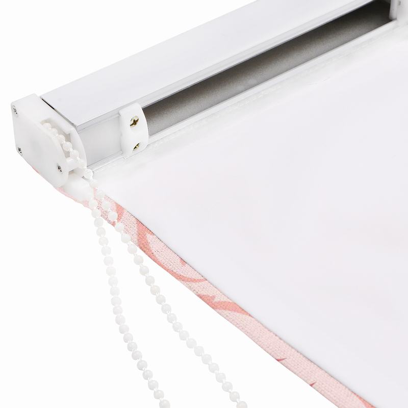 KRISTINE Geometric Print Polyester Linen Roman Shade