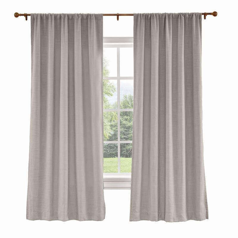 CUSTOM Liz Light Lavender Polyester Linen Curtain Drapery with Lined